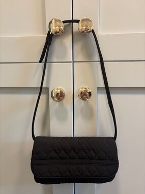 Vera Bradley Black Quilted Crossbody Shoulder Bag